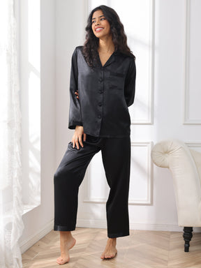 Women's Pure Silk Long Sleeve Pajamas Set