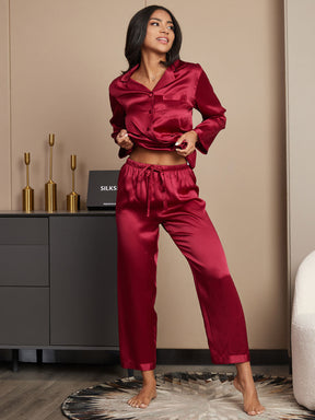 Women's Pure Silk Long Sleeve Pajamas Set