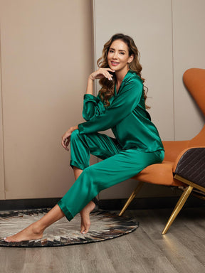 Women's Pure Silk Long Sleeve Pajamas Set