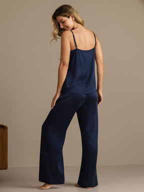 19Momme Washable Silk Spaghetti Strap Cami & Wide Leg Pants Set