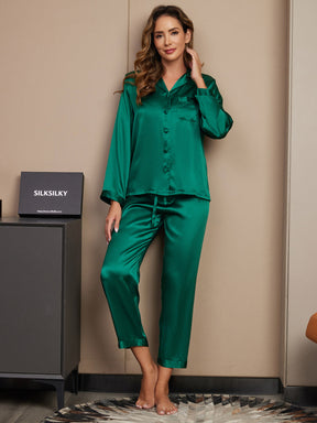 Women's Pure Silk Long Sleeve Pajamas Set