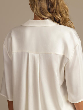 19Momme Women's Washable Silk Notch Collar Pajamas Set with Side Pockets