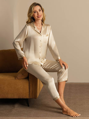 Women's Pure Silk Long Sleeve Pajamas Set