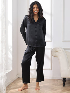 Women's Pure Silk Long Sleeve Pajamas Set