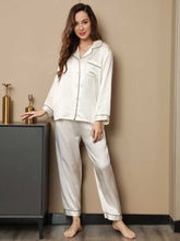 Women's Pure Silk Long Sleeve Notch Collar Pajamas Set