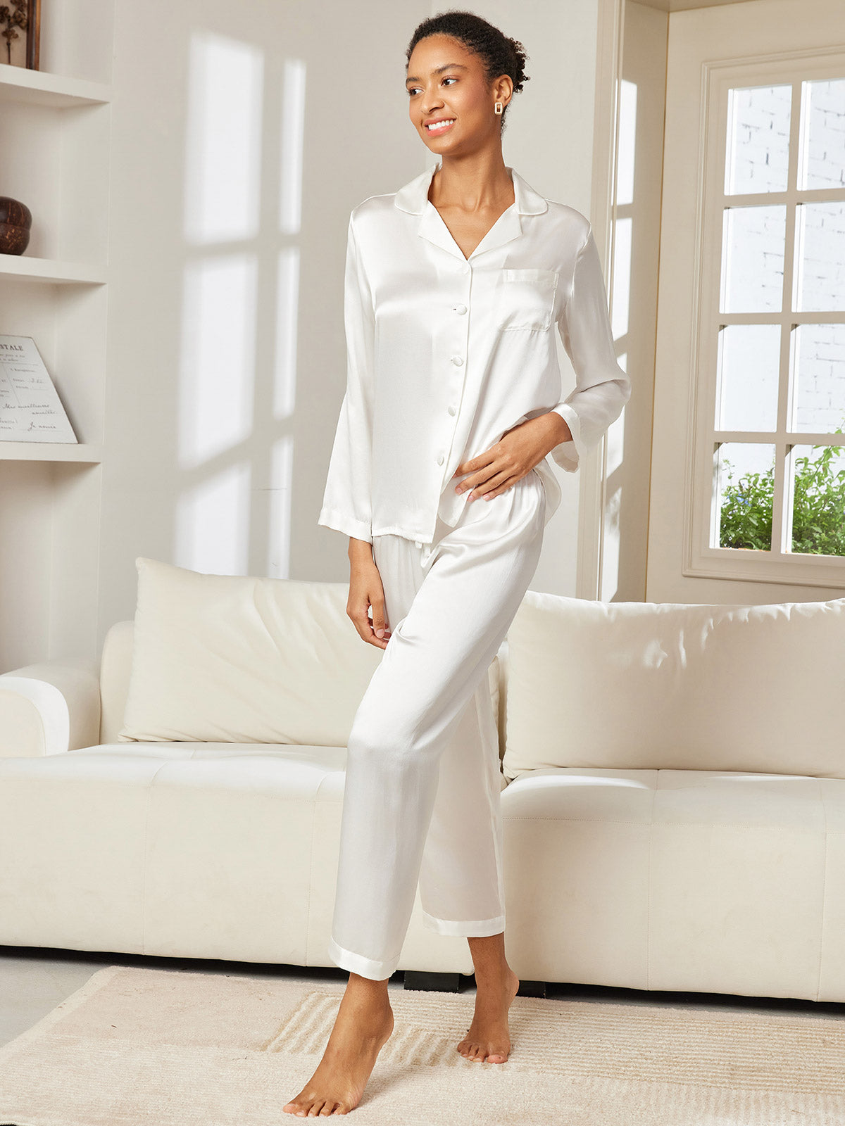 Women's Pure Silk Long Sleeve Pajamas Set