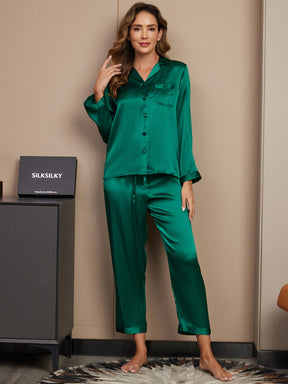 Women's Pure Silk Long Sleeve Pajamas Set