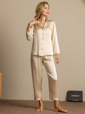 Women's Pure Silk Long Sleeve Pajamas Set