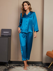 Women's Pure Silk Long Sleeve Pajamas Set
