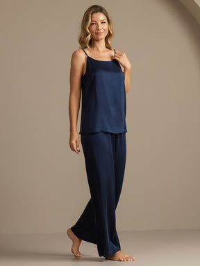 19Momme Washable Silk Spaghetti Strap Cami & Wide Leg Pants Set