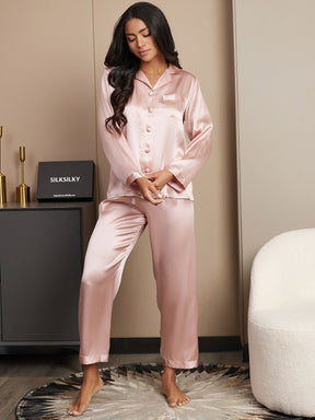 Women's Pure Silk Long Sleeve Pajamas Set