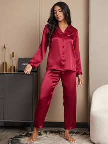 Women's Pure Silk Long Sleeve Pajamas Set