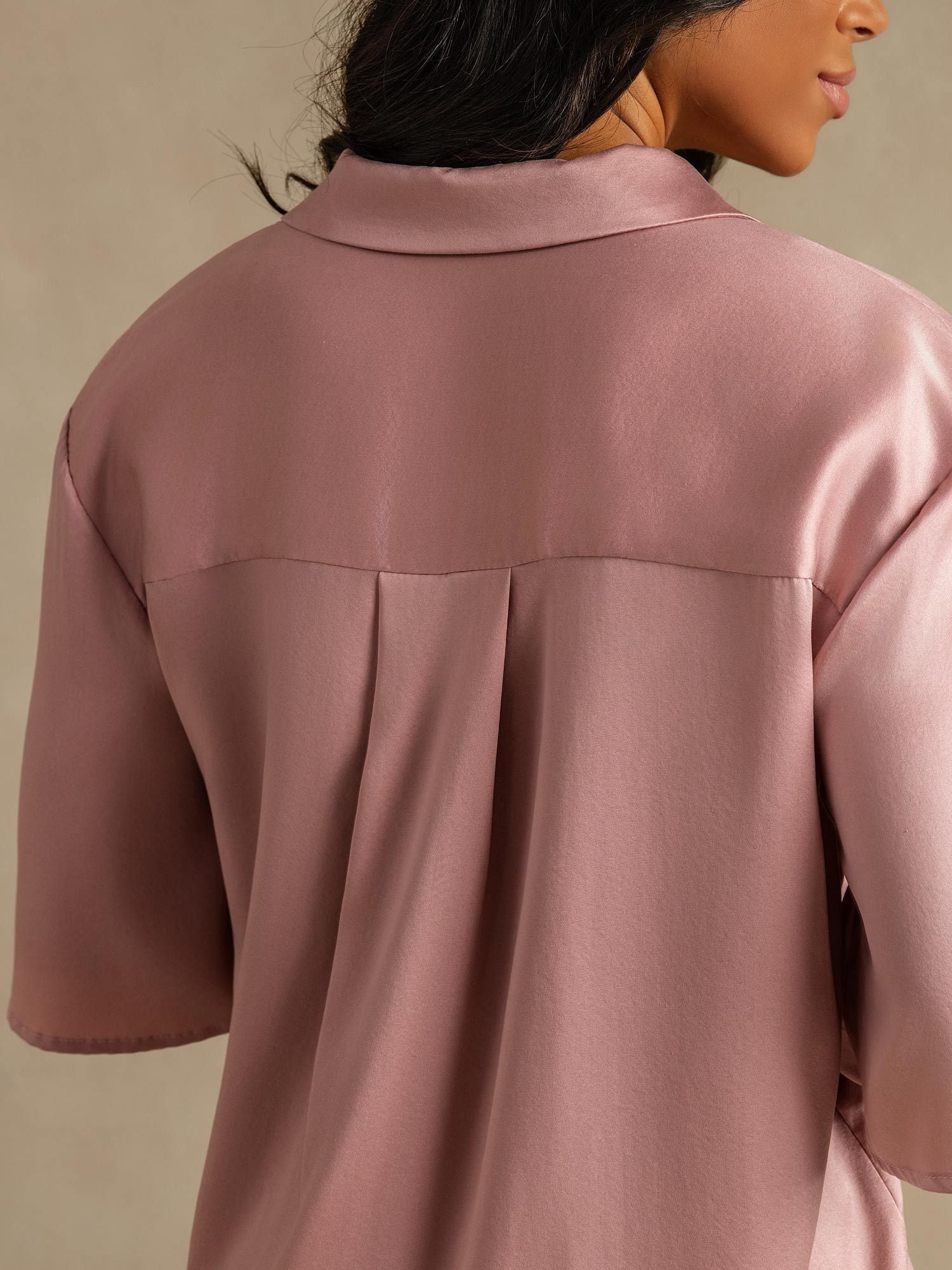 19Momme Women's Washable Silk Notch Collar Pajamas Set with Side Pockets